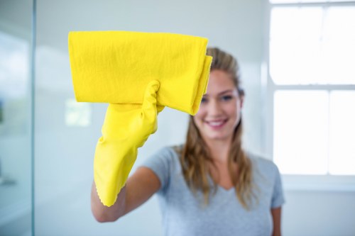 Professional cleaners performing end of tenancy cleaning
