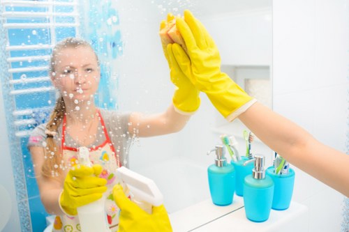 Professional technician cleaning an oven in Chiswick